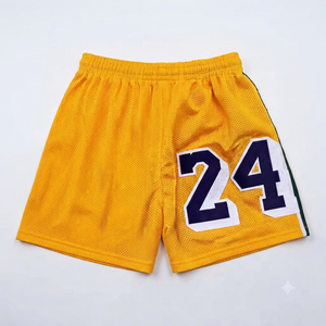 Shorts de basket-ball pour hommes de qualité supérieure, imperméables, en mesh, avec cordon de serrage, 100% polyester mesh, légers, séchage rapide, personnalisables - Product Image 3