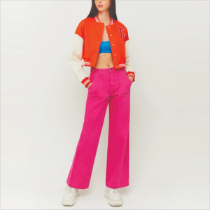 Chaqueta Varsity Corta de Poliéster/Algodón para Mujer, Chaqueta Varsity Corta de Invierno de Primera Calidad, Ajuste Personalizado con Logotipo, Precio al por Mayor, OEM - Product Image 2