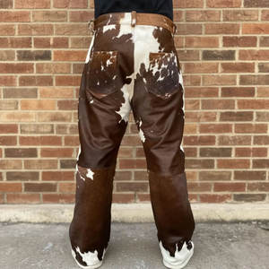 Pantalon en cuir véritable à poils de poney pour homme – Nouvelle collection haut de gamme streetwear, élégant et tendance - Product Image 2