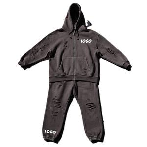 Unisex Teal Tracksuit Set Hooded Zipper Sweatshirt And Drawstring <b>Pants</b> Solid Color Full Sleeve Casual Autumn Wear - Product Image 4