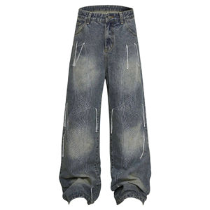 Jean baggy pour homme, coupe slim, en denim délavé, pantalon long, style tendance, jeans délavés à l'acide, fabriqué au Pakistan - Product Image 1