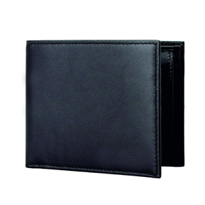 <b>Men's</b> Genuine Leather Slim <b>Wallet</b> With Striped Lining Fold Closure Card Holder Short Length Minimalist Design - Product Image 4