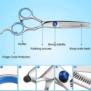 Tijeras Profesionales de Acero Inoxidable para Adelgazar el Cabello, para Diestros, Mango Largo, Punta Redonda y Afilada, 28 Dientes, Grado 6CR13, para Uso en Salón - Product Image 4