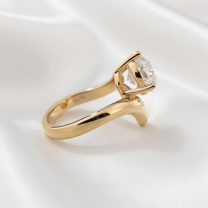 2.50 CT Oval Cut Zircon Diamond Trendy Bypass Shank <b>Solitaire</b> Engagement <b>Ring</b> 925 Sterling <b>Silver</b> Anniversary Wedding Party Gift - Product Image 4