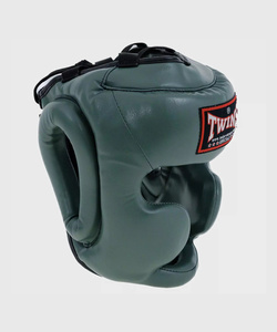 Último Modelo de Protector de Cabeza para Entrenamiento de Kickboxing, Color Verde Militar, Cuero Vacuno Genuino, Diseño Abierto, para Muay Thai - Product Image 5