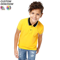 T-shirt polo à col rond pour garçon, vêtements pour enfants de 2 à 12 ans, coton compressé tricoté de haute qualité, décontracté, respirant, écologique, séchage rapide