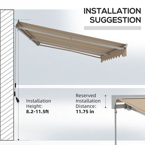 Tenda da Sole Elettrica Bianca Crema 16.5x10 LED con Telecomando per Esterni, Bracci Pieghevoli, Materiale PVC, Estensibile fino a 5m - Product Image 4
