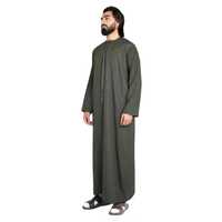 Abaya de Luxe Émiratie Premium pour Hommes – Tenue Arabe Traditionnelle Élégante, Légère, Douce et Respirante à Quatre Voies