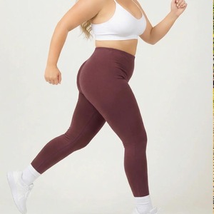 OEM High Waist Athletic Workout Yoga Pants for Women 4 XL Plus Size Leggings with <b>Tummy</b> <b>Control</b> & Butt Lift Sports Bra Set - Product Image 2