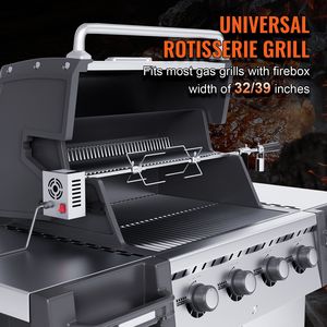 Kit Girarrosto Elettrico Automatico Universale 110V 9W in Acciaio Inossidabile per Barbecue, Utensili Robusti - Product Image 6