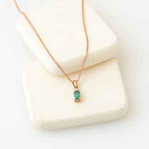 สร้อยคอหยกโคลอมเบีย 925 ชุบทองคำขาว 14K พร้อมจี้แท้รับรองคุณภาพ ของขวัญเครื่องประดับประจำเดือนเกิด - Product Image 3