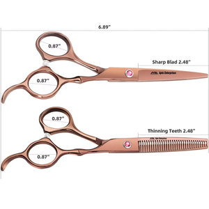 Tijeras de Peluquería de Acero Inoxidable para Hombres y Mujeres, Uso Doméstico, Color Marrón, Juego de Tijeras Profesionales para Cortar el Cabello - Product Image 5