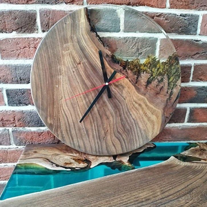 Reloj de Pared de Madera con Resina Epoxi Verde Mar Exclusivo, Hecho a Mano para Hogar, Oficina y Hoteles a Bajo Precio - Product Image 2