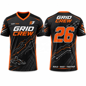 Camiseta de Carreras de Karts Personalizada para Hombre, Sublimada, para Equipo de Motorsport, de Secado Rápido, Ropa para Club de Karting, Venta al Por Mayor OEM - Product Image 1