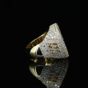 Bague de fiançailles/mariage en or blanc 14 carats de style vintage, cultivée en laboratoire IGI/GIA, diamant taillé, bague fine unisexe pour le style hip-hop, bijoux rap - Product Image 3