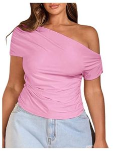 Camiseta Moderna para Mujer de Uso Diario, Sostenible, Talla Grande, Diseño con Hombros Caídos, Inspiración de Lujo, Elegante - Product Image 3