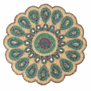 แผ่นรองจานลูกปัดทรงกลมงานแฮนด์เมดแผ่นรองจานลูกปัดแก้วสำหรับบ้านโต๊ะงานแต่งงานสำหรับโต๊ะอาหาร - Product Image 3