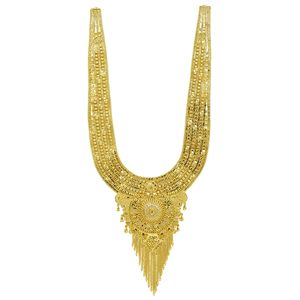 Wholesale 14K18K24K Micron Gold Plated Turkey & Dubai Style Wedding Necklaces Set Traditional Design <b>Bridal</b> Fashion Jewelry Set - Product Image 5