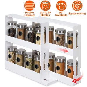 Organisateur d'armoire pivotant, étagère de cuisine rotative, organisateur d'épices avec outils pour herbes et épices, support à condiments - Product Image 2