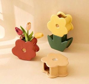Jarrón de Cerámica con Forma de Flor, Jarrón Minimalista Moderno para Mesa, 30 cm, Decoración para Bodas y Hogar, Centro de Mesa - Product Image 1