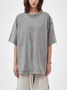 T-shirt en coton noir pour homme, coupe classique, col rond, manches courtes, jersey décontracté, couleur unie, streetwear - Product Image 3