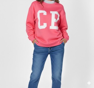 Sweat-shirt à col montant réversible pour femme, personnalisé avec logo, en polaire, coupe ample, manches longues, pour l'hiver - Polyester/coton écologique - Product Image 6