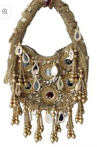 Bolso de Mano de Lujo Hecho a Mano con Cuentas de Color Verde Esmeralda y Tela de Algodón, Exquisito Bolso de Noche Bohemio con Adornos de Perlas y Cristales 2026 - Product Image 5