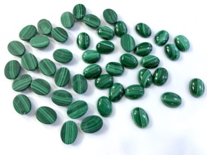 Cuentas Ovaladas de Malaquita Verde Natural de Alta Calidad, Pulidas a Mano, Enceradas/Aceitadas, para Joyería, 5x7mm-18x25mm - Product Image 3