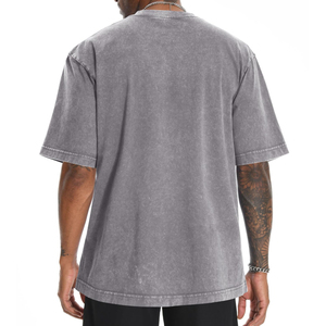 Meilleure Vente T-shirts Homme Personnalisables Effet Délavé Nouvelle Mode Décontractée Respirante Robuste Col Contrastant Pour Adultes - Product Image 2