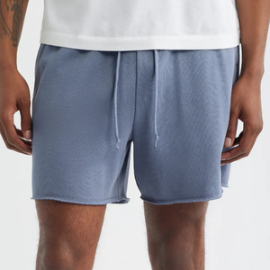 Shorts tricotés unis de haute qualité, légers, bleu pastel, style vintage, pour entraînement et musculation, dernière collection - Product Image 1