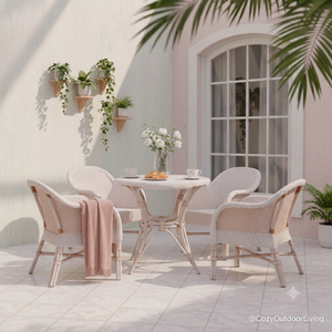 Modern Outdoor All Weather French Bistro Wicker <b>Dining</b> Armchair Handwoven Synthetic PE Rattan Patio <b>Dining</b> <b>Chair</b> For Restaurant - Product Image 2