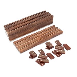 Juego de Dominó de Madera Vintage Hecho a Mano con Caja de Almacenamiento con Incrustaciones de Latón, Dados de Madera, Cartas de Juego, Caja de Regalo de Lujo para Juego de Dominó - Product Image 4