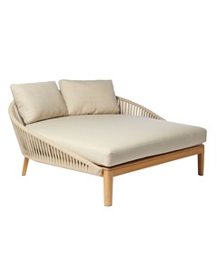 Contemporary Outdoor Rattan Daybed with Beige Cushions for Garden Sofa, Villa, Park Use - Para - Product Image 5