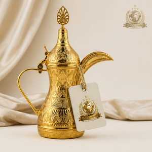 Silver Stainless Steel Arabic Dallah Coffee Pot Gold Embossed Base Middle East Traditional Tea Pitcher <b>Kettle</b> Wholesale - Product Image 5
