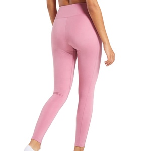 High Waist Pink Leggings Full Length Seamless Knitted Stretch Sporty <b>Tummy</b> <b>Control</b> Shapewear Compression Breathable Soft - Product Image 3