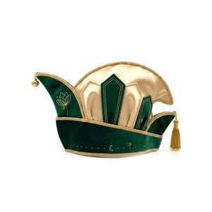Casquette de carnaval formelle en velours brodé avec bordure argentée et pompon pour fête, casquette de prince personnalisée pour festival et carnaval - Product Image 3