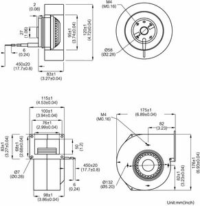 Customizable Stainless Steel Blades EC Speed Control Duct Fan 115/230V ODM Dual Ball Bearing Forward Strong Silent Fan - Product Image 5