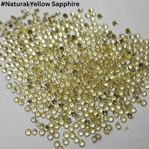 Venta al por mayor de zafiro amarillo natural facetado de forma redonda, gema suelta para la fabricación de joyas, tamaño pequeño de 1mm a 3mm. - Product Image 1