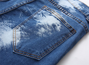 Shorts en jean personnalisables de haute qualité, broderie, finition usée, imperméables, respirants, logo personnalisé, tailles variées, streetwear - Product Image 5