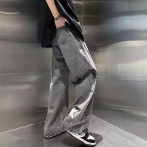 Premium Quality 100% Cotton Eco-Friendly & Breathable Baggy <b>Jeans</b> <b>for</b> Custom Logo Embroidery Relaxed Fit <b>Men</b> Casual Clothing - Product Image 4