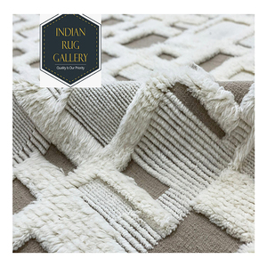 Tapis marocain berbère lavable à poils longs, noué à la main, en pure laine de Nouvelle-Zélande, moelleux, côtelé, tissage plat, rectangulaire, résistant aux taches, pour animaux domestiques - Product Image 3