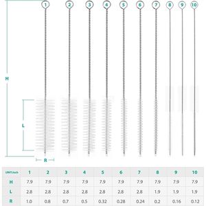 Set di spazzole per la pulizia delle bottiglie con tubo in nylon da 8 pollici, con gancio per bottiglie e tazze a collo stretto, set da 10 pezzi - Product Image 6