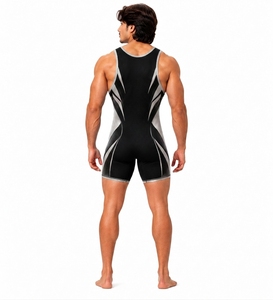 Combinaison de musculation respirante à design personnalisé pour hommes, uniforme de musculation, séchage rapide, 100% polyester - Product Image 2