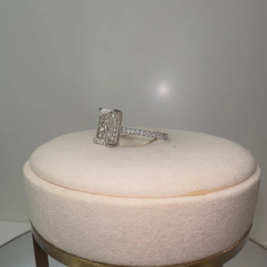 4 CT 18k Gold IGI Certified Gold Plated Radiant Cut F VS2 Lab Grown <b>Diamond</b> Engagement <b>Ring</b> for Wedding Anniversary Gift - Product Image 2