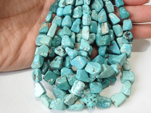 Turquesa de Arizona, Piedra Natural Suelta, Pulida y Lisa, de 10 Pulgadas, 8-20 mm de Largo, para la Fabricación de Joyas - Product Image 4