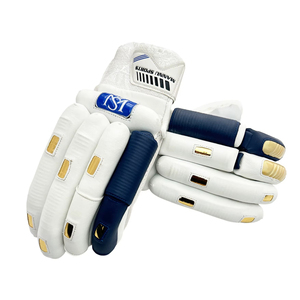 Gants de frappe Turbo Mannu Sports blancs et bleus, gants de cricket personnalisés, vente en gros, prix bas, gants de cricket. - Product Image 1