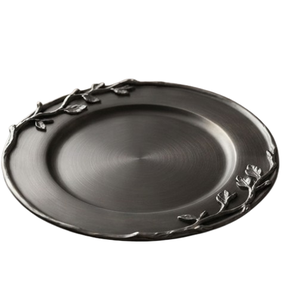 Assiettes de service rondes plaquées argent tendance, les plus vendues pour mariages, plats et salades - Product Image 6