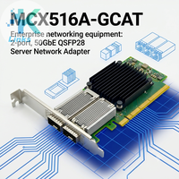Carte d'interface réseau filaire Ethernet 2 ports PCIe 3.0x16 50GbE QSFP28 MCX516A-GCAT pour serveur Mellanox CX-5 en stock