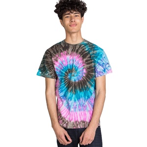 Prix d'usine, vente en gros, t-shirt tie-dye pour homme 100% coton, coupe classique, logo sur le devant, t-shirts tie-dye décontractés et doux pour homme, été - Product Image 1