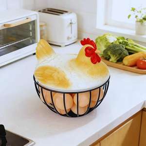 Decorative Metal <b>Egg</b> Basket, Farmhouse Kitchen <b>Egg</b> <b>Storage</b> Holder - Product Image 4